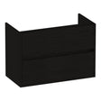 BRAUER Adore onderkast ondiep 80 met 2 softclose lades greeploos en 1 sifon uitsparing Timber Black OK-ARO80TB