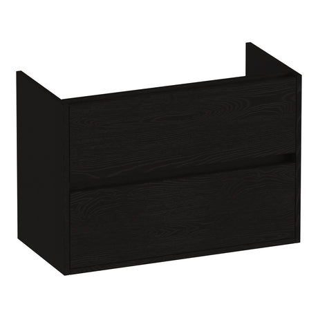 BRAUER Adore onderkast ondiep 80 met 2 softclose lades greeploos en 1 sifon uitsparing Timber Black OK-ARO80TB