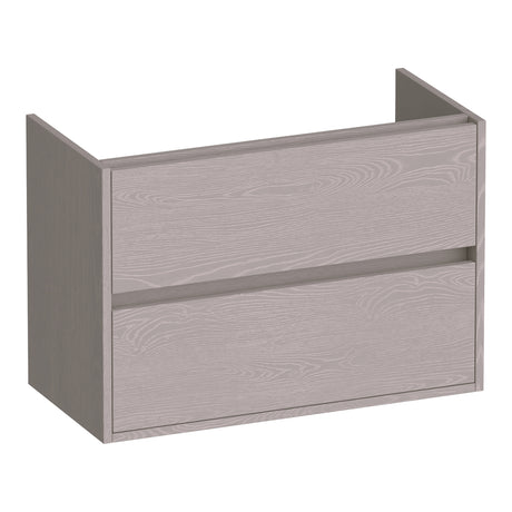BRAUER Adore onderkast ondiep 80 met 2 softclose lades greeploos en 1 sifon uitsparing Timber Greige OK-ARO80TE