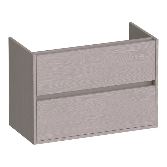 BRAUER Adore onderkast ondiep 80 met 2 softclose lades greeploos en 1 sifon uitsparing Timber Greige OK-ARO80TE