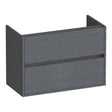 BRAUER Adore onderkast ondiep 80 met 2 softclose lades greeploos en 1 sifon uitsparing Timber Grey OK-ARO80TG