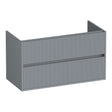 BRAUER Adore Wavy onderkast 100 met 2 softclose lades greeploos en 1 sifon uitsparing mat grijs OK-ARW100MG