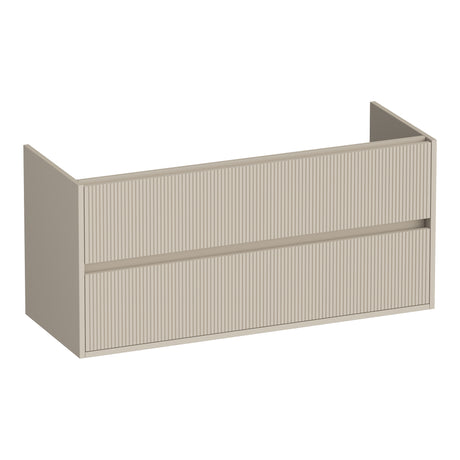BRAUER Adore Wavy onderkast 120 met 2 softclose lades greeploos en 2 sifon uitsparingen mat beige OK-ARW120-2MB