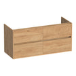 BRAUER Adore Wavy onderkast 120 met 4 softclose lades greeploos en 2 sifon uitsparingen Forest Tan OK-ARW120-4FT