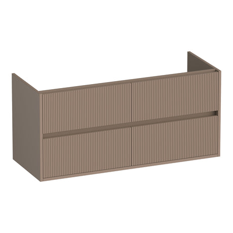 BRAUER Adore Wavy onderkast 120 met 4 softclose lades greeploos en 2 sifon uitsparingen mat mokka OK-ARW120-4MM