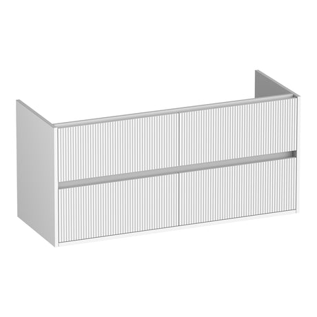 BRAUER Adore Wavy onderkast 120 met 4 softclose lades greeploos en 2 sifon uitsparingen mat wit OK-ARW120-4MW