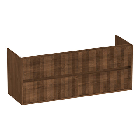 BRAUER Adore Wavy onderkast 140 met 4 softclose lades greeploos en 2 sifon uitsparingen Forest Cacao OK-ARW140FC