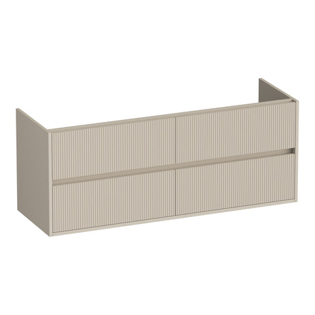 BRAUER Adore Wavy onderkast 140 met 4 softclose lades greeploos en 2 sifon uitsparingen mat beige OK-ARW140MB