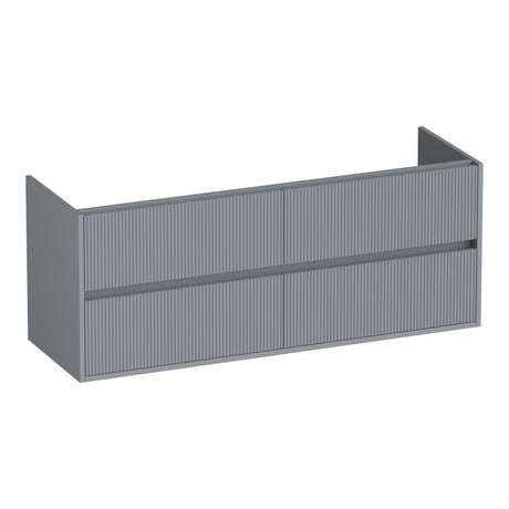 BRAUER Adore Wavy onderkast 140 met 4 softclose lades greeploos en 2 sifon uitsparingen mat grijs OK-ARW140MG