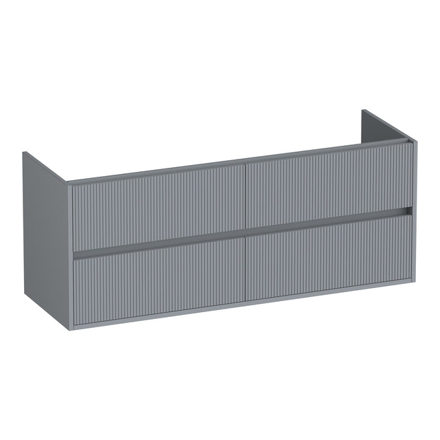 BRAUER Adore Wavy onderkast 140 met 4 softclose lades greeploos en 2 sifon uitsparingen mat grijs OK-ARW140MG