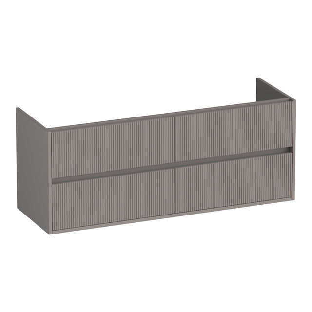BRAUER Adore Wavy onderkast 140 met 4 softclose lades greeploos en 2 sifon uitsparingen mat taupe OK-ARW140MT