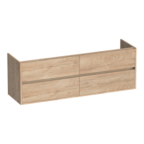 BRAUER Adore Wavy onderkast 160 met 4 softclose lades greeploos en 2 sifon uitsparingen Forest Wheat OK-ARW160FW