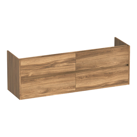 BRAUER Adore Wavy onderkast 160 met 4 softclose lades greeploos en 2 sifon uitsparingen Honey OK-ARW160HO