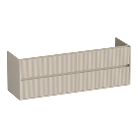 BRAUER Adore Wavy onderkast 160 met 4 softclose lades greeploos en 2 sifon uitsparingen mat beige OK-ARW160MB