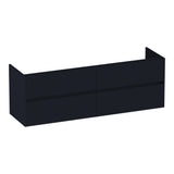 BRAUER Adore Wavy onderkast 160 met 4 softclose lades greeploos en 2 sifon uitsparingen mat zwart OK-ARW160MZ