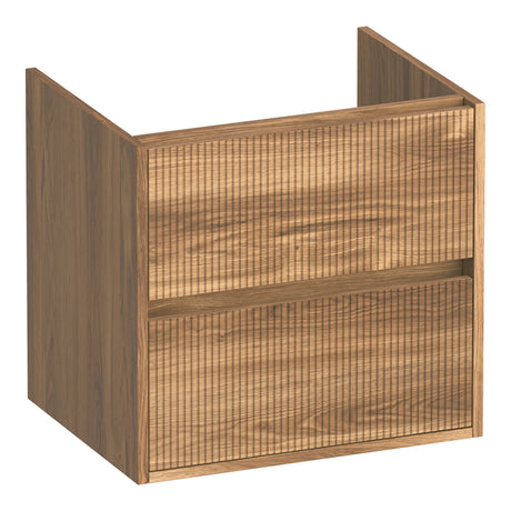 BRAUER Adore Wavy onderkast 60 met 2 softclose lades greeploos en 1 sifon uitsparing Honey OK-ARW60HO
