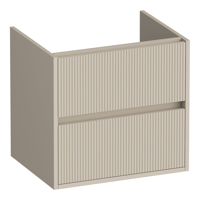 BRAUER Adore Wavy onderkast 60 met 2 softclose lades greeploos en 1 sifon uitsparing mat beige OK-ARW60MB