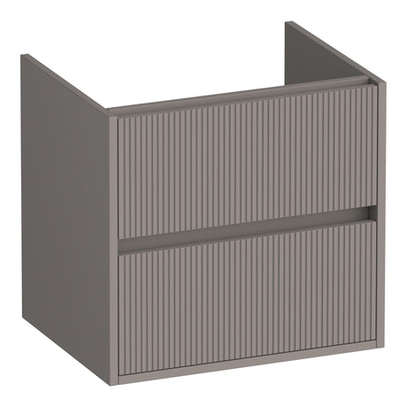 BRAUER Adore Wavy onderkast 60 met 2 softclose lades greeploos en 1 sifon uitsparing mat taupe OK-ARW60MT