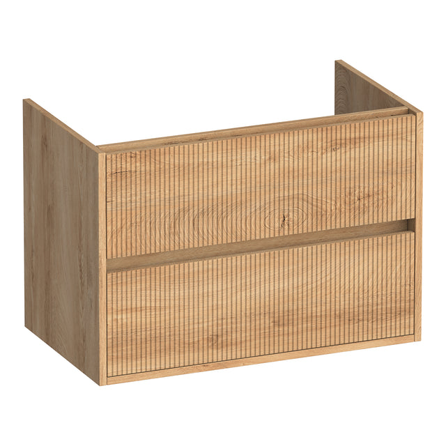 BRAUER Adore Wavy onderkast 80 met 2 softclose lades greeploos en 1 sifon uitsparing Forest Tan OK-ARW80FT