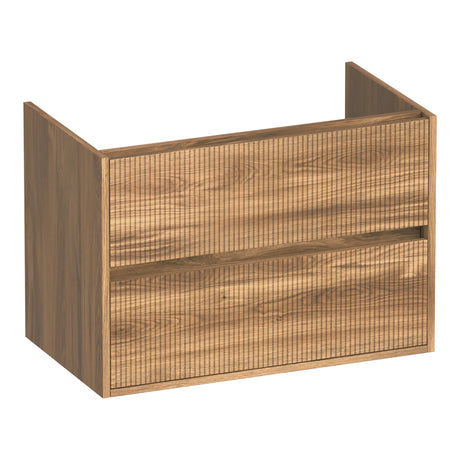 BRAUER Adore Wavy onderkast 80 met 2 softclose lades greeploos en 1 sifon uitsparing Honey OK-ARW80HO