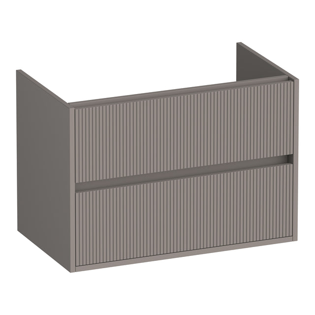 BRAUER Adore Wavy onderkast 80 met 2 softclose lades greeploos en 1 sifon uitsparing mat taupe OK-ARW80MT