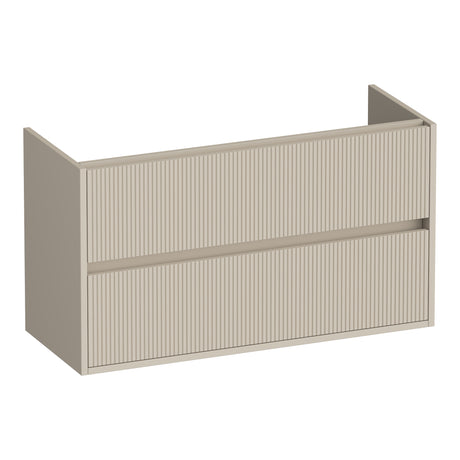 BRAUER Adore Wavy onderkast ondiep 100 met 2 softclose lades greeploos en 1 sifon uitsparing mat beige OK-ARWO100MB