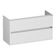 BRAUER Adore Wavy onderkast ondiep 100 met 2 softclose lades greeploos en 1 sifon uitsparing mat wit OK-ARWO100MW