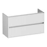 BRAUER Adore Wavy onderkast ondiep 100 met 2 softclose lades greeploos en 1 sifon uitsparing mat wit OK-ARWO100MW