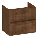 BRAUER Adore Wavy onderkast ondiep 60 met 2 softclose lades greeploos en 1 sifon uitsparing Forest Cacao OK-ARWO60FC