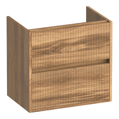 BRAUER Adore Wavy onderkast ondiep 60 met 2 softclose lades greeploos en 1 sifon uitsparing Honey OK-ARWO60HO