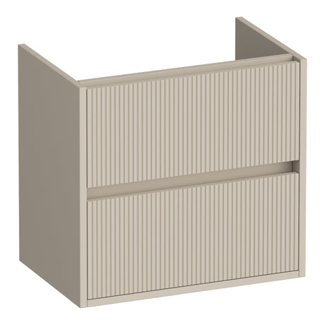 BRAUER Adore Wavy onderkast ondiep 60 met 2 softclose lades greeploos en 1 sifon uitsparing mat beige OK-ARWO60MB