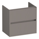 BRAUER Adore Wavy onderkast ondiep 60 met 2 softclose lades greeploos en 1 sifon uitsparing mat taupe OK-ARWO60MT