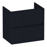 BRAUER Adore Wavy onderkast ondiep 60 met 2 softclose lades greeploos en 1 sifon uitsparing mat zwart OK-ARWO60MZ