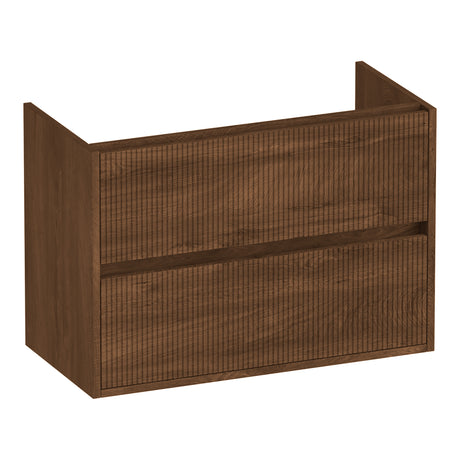 BRAUER Adore Wavy onderkast ondiep 80 met 2 softclose lades greeploos en 1 sifon uitsparing Forest Cacao OK-ARWO80FC