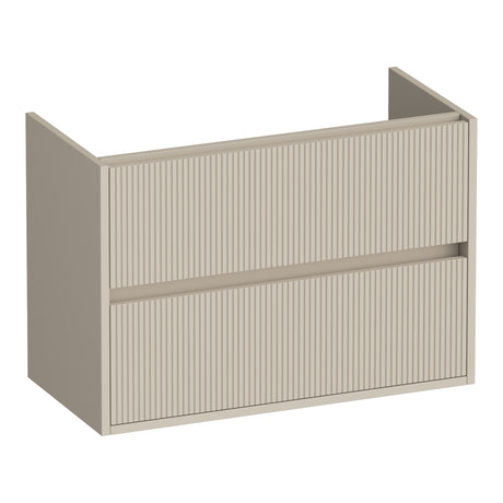 BRAUER Adore Wavy onderkast ondiep 80 met 2 softclose lades greeploos en 1 sifon uitsparing mat beige OK-ARWO80MB