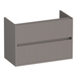 BRAUER Adore Wavy onderkast ondiep 80 met 2 softclose lades greeploos en 1 sifon uitsparing mat taupe OK-ARWO80MT