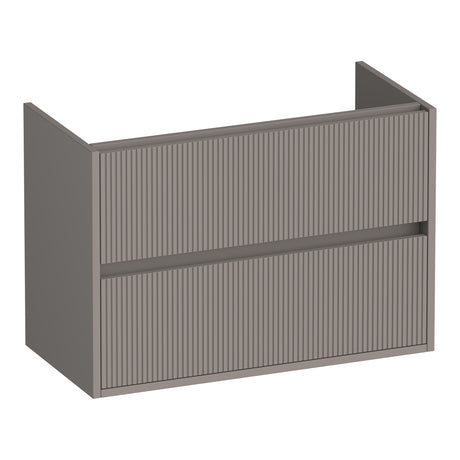 BRAUER Adore Wavy onderkast ondiep 80 met 2 softclose lades greeploos en 1 sifon uitsparing mat taupe OK-ARWO80MT
