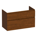BRAUER Delight onderkast 100 met 2 softclose lades greeploos en 1 sifon uitsparing lamellen eiken bruin OK-DL100LEB