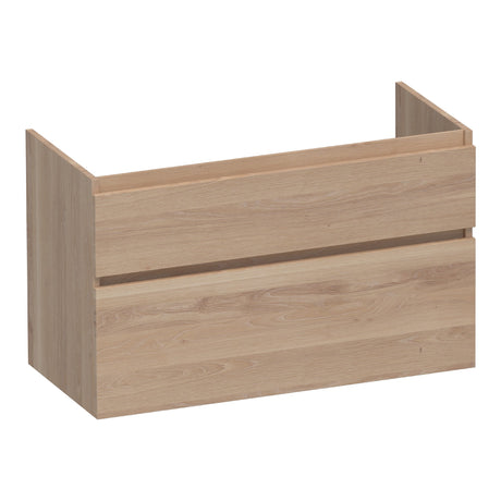 BRAUER Delight onderkast 100 met 2 softclose lades greeploos en 1 sifon uitsparing lamellen eiken naturel OK-DL100LEN