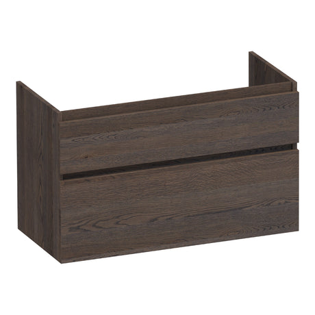 BRAUER Delight onderkast 100 met 2 softclose lades greeploos en 1 sifon uitsparing lamellen eiken zwart OK-DL100LEZ