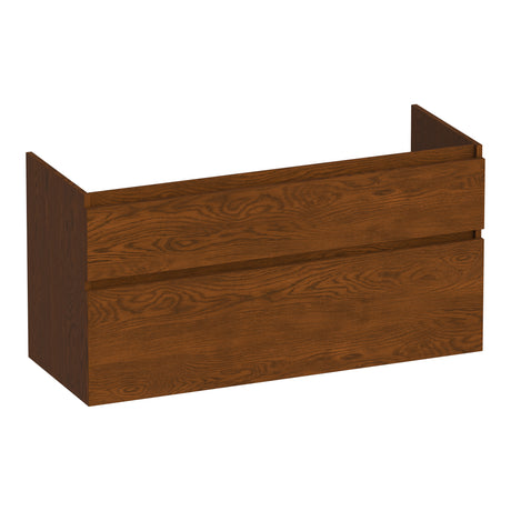 BRAUER Delight onderkast 120 met 2 softclose lades greeploos en 1 sifon uitsparing lamellen eiken bruin OK-DL120-1LEB