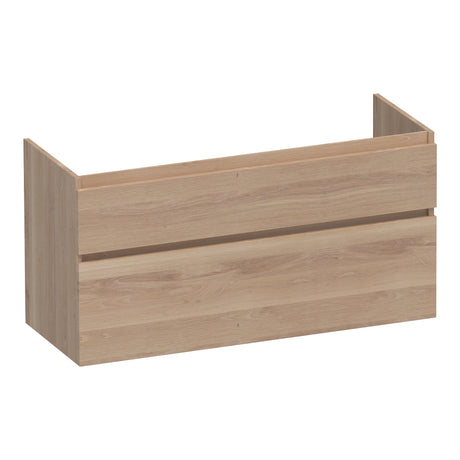 BRAUER Delight onderkast 120 met 2 softclose lades greeploos en 2 sifon uitsparingen lamellen eiken naturel OK-DL120-2LEN
