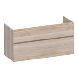 BRAUER Delight onderkast 120 met 2 softclose lades greeploos en 2 sifon uitsparingen lamellen eiken wit OK-DL120-2LEW