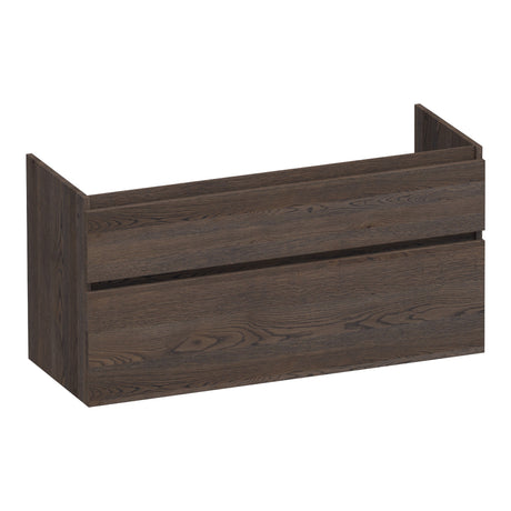 BRAUER Delight onderkast 120 met 2 softclose lades greeploos en 2 sifon uitsparingen lamellen eiken zwart OK-DL120-2LEZ