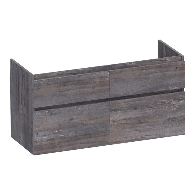 BRAUER Delight onderkast 120 met 4 softclose lades greeploos en 2 sifon uitsparingen Driftwood OK-DL120-4DR