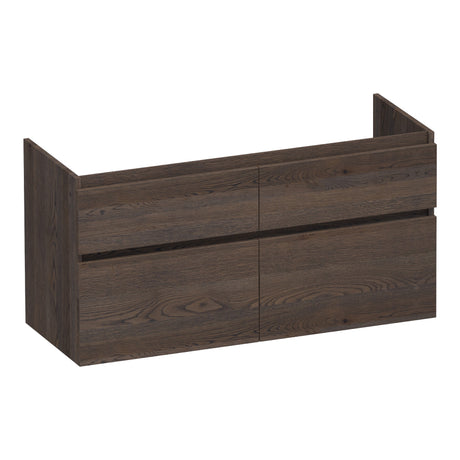 BRAUER Delight onderkast 120 met 4 softclose lades greeploos en 2 sifon uitsparingen lamellen eiken zwart OK-DL120-4LEZ