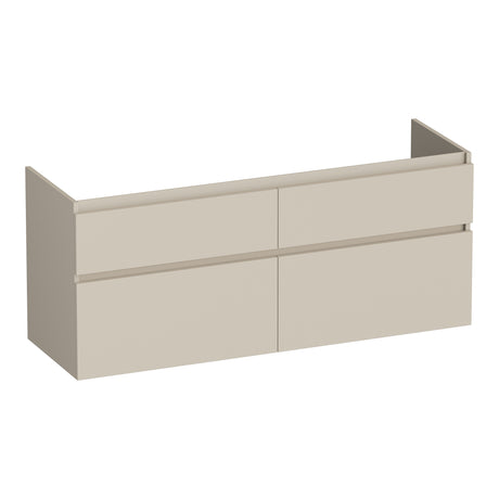 BRAUER Delight onderkast 120 met 4 softclose lades greeploos en 2 sifon uitsparingen mat beige OK-DL120-4MB
