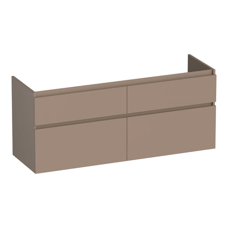 BRAUER Delight onderkast 120 met 4 softclose lades greeploos en 2 sifon uitsparingen mat mokka OK-DL120-4MM