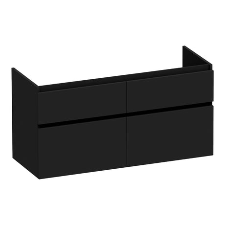 BRAUER Delight onderkast 120 met 4 softclose lades greeploos en 2 sifon uitsparingen mat zwart OK-DL120-4MZ