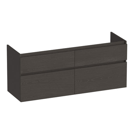 BRAUER Delight onderkast 120 met 4 softclose lades greeploos en 2 sifon uitsparingen Timber Anthracite OK-DL120-4TA